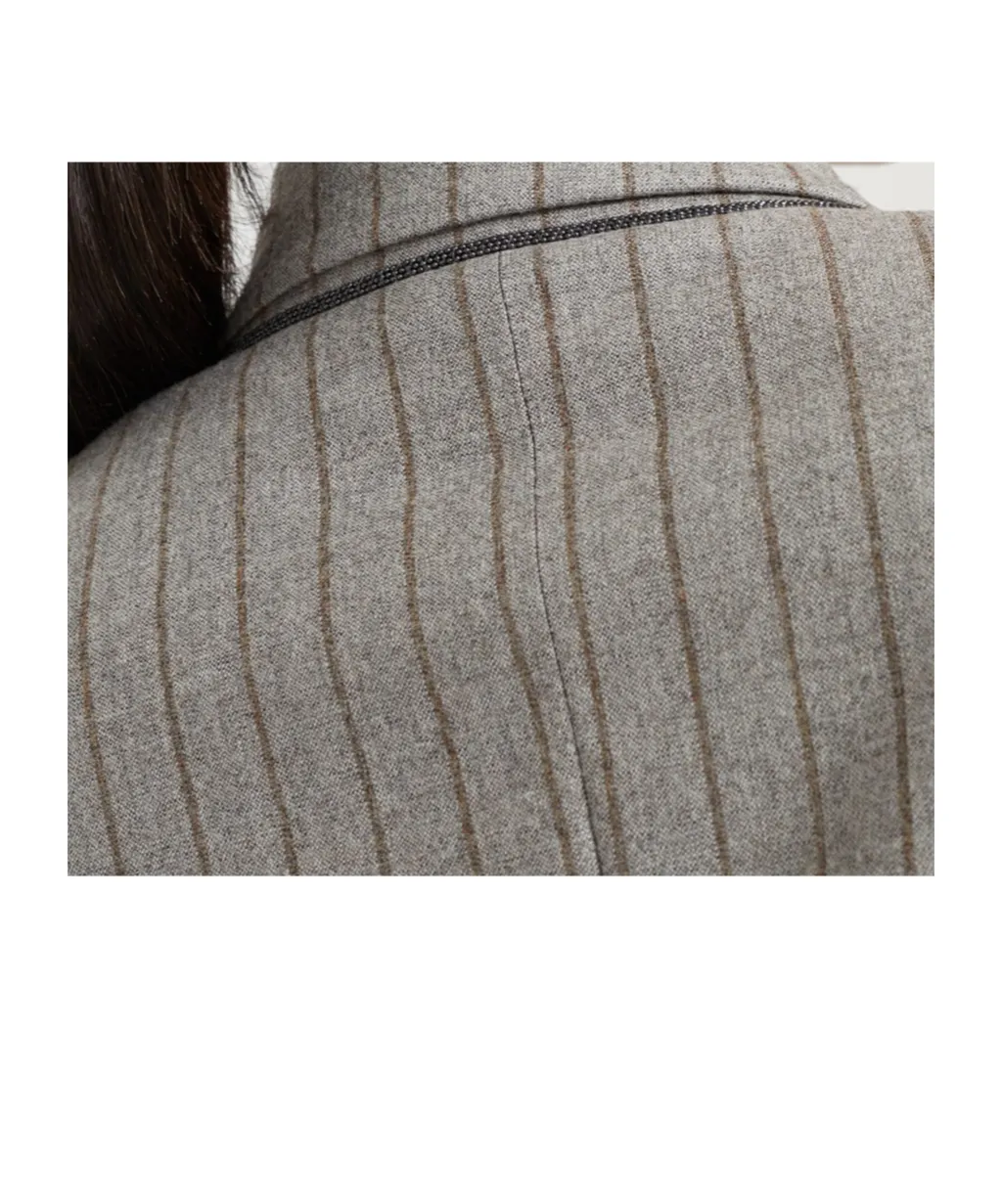 Brunello Cucinelli Double Breasted Pinstriped Jacket