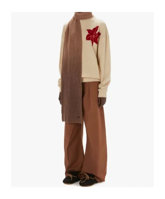 Floral-Motif Crew-Neck Sweatshirt