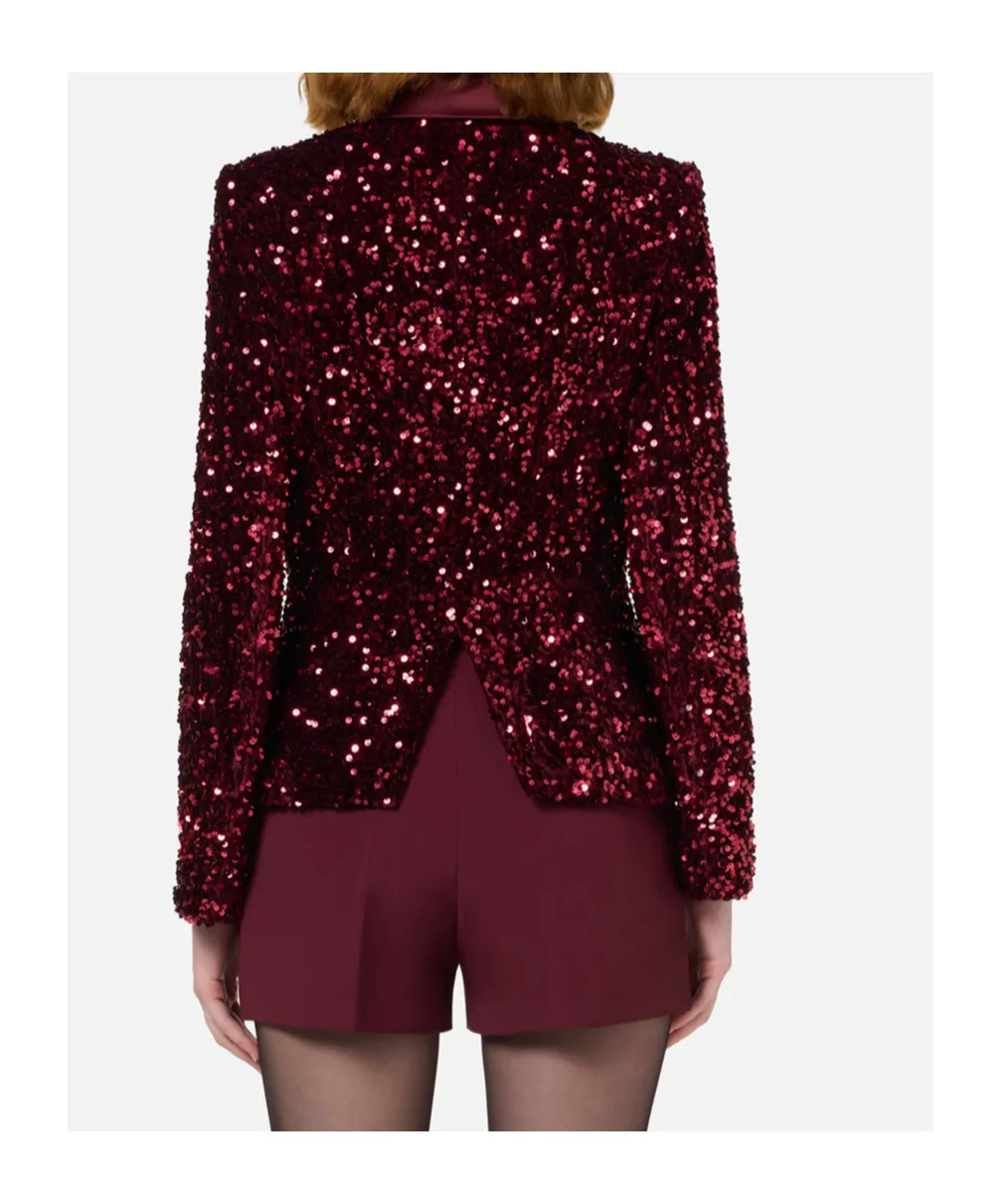 Elisabetta Franchi Double Breasted Sequin Embellished Blazer