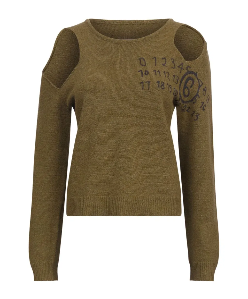 Mm6 Maison Margiela Crewneck Cut-Out Jumper