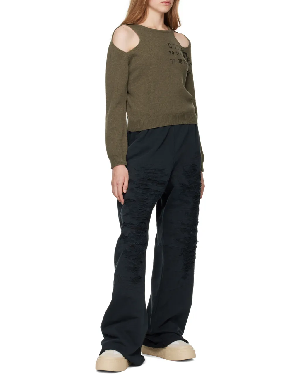 Mm6 Maison Margiela Crewneck Cut-Out Jumper