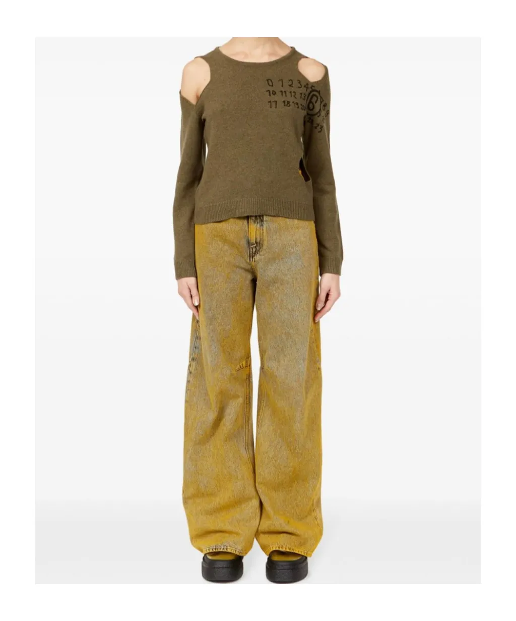 Mm6 Maison Margiela Crewneck Cut-Out Jumper