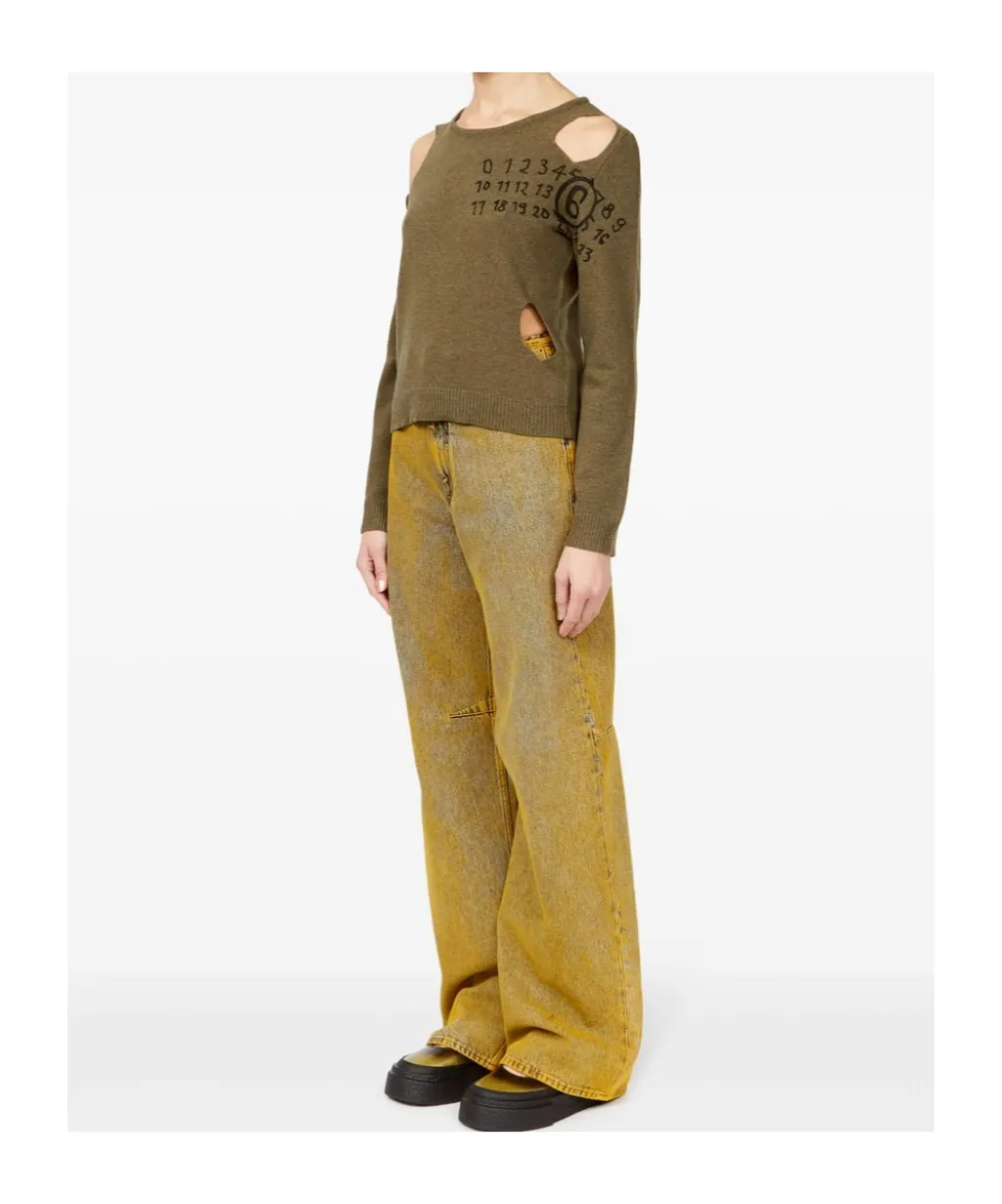 Mm6 Maison Margiela Crewneck Cut-Out Jumper