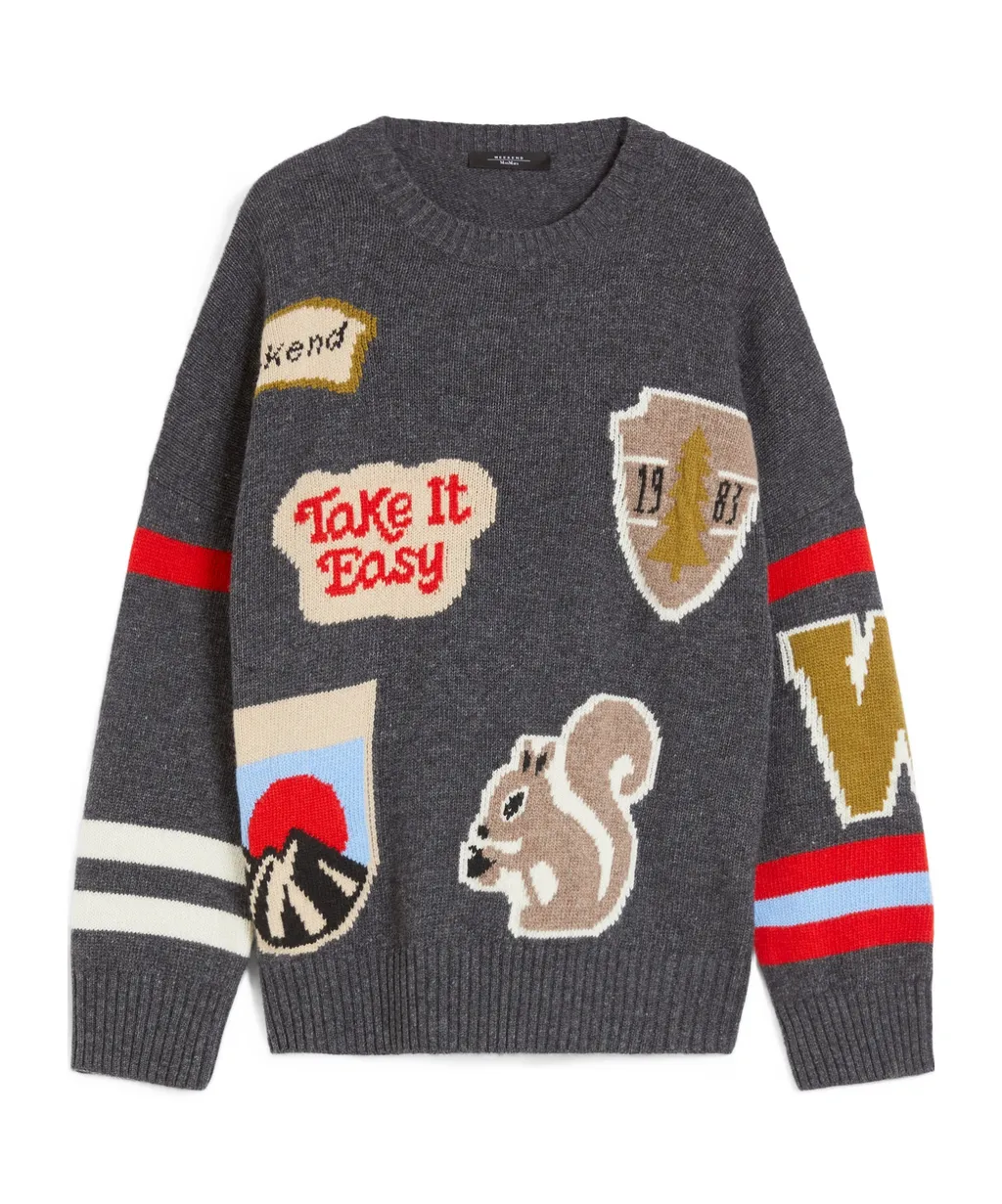 Weekend Max Mara Logo Intarsia Crewneck Jumper