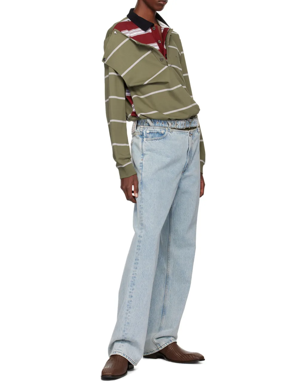 Layered Striped Hoodie