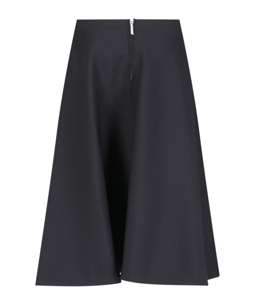 Marni Logo Embroidered Flared Midi Skirt