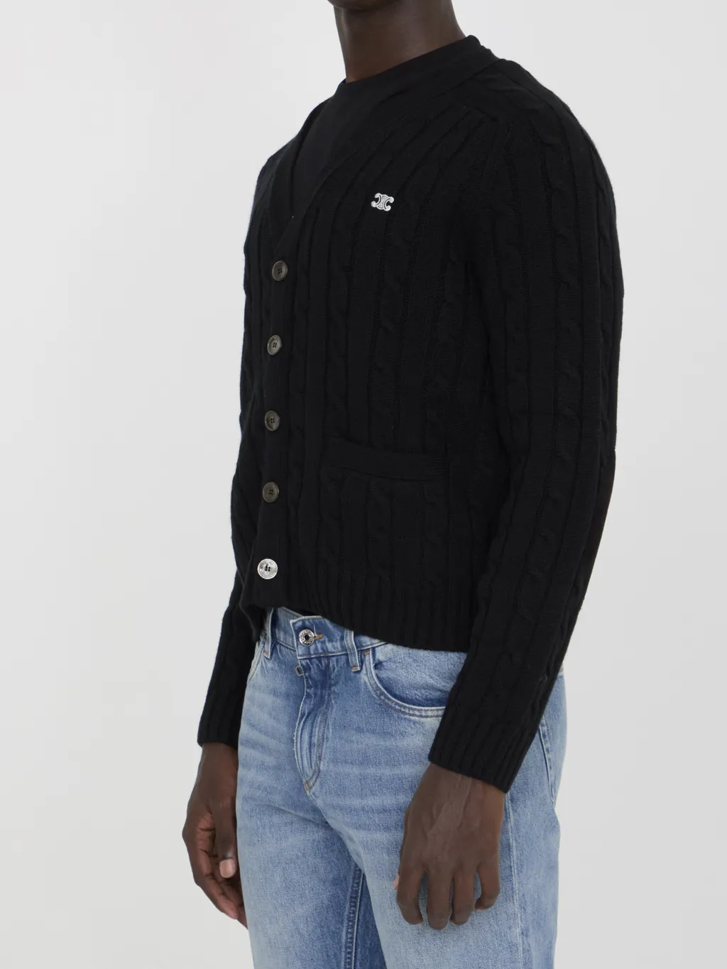 Triomphe Cardigan In Cable-Knit Cashmere