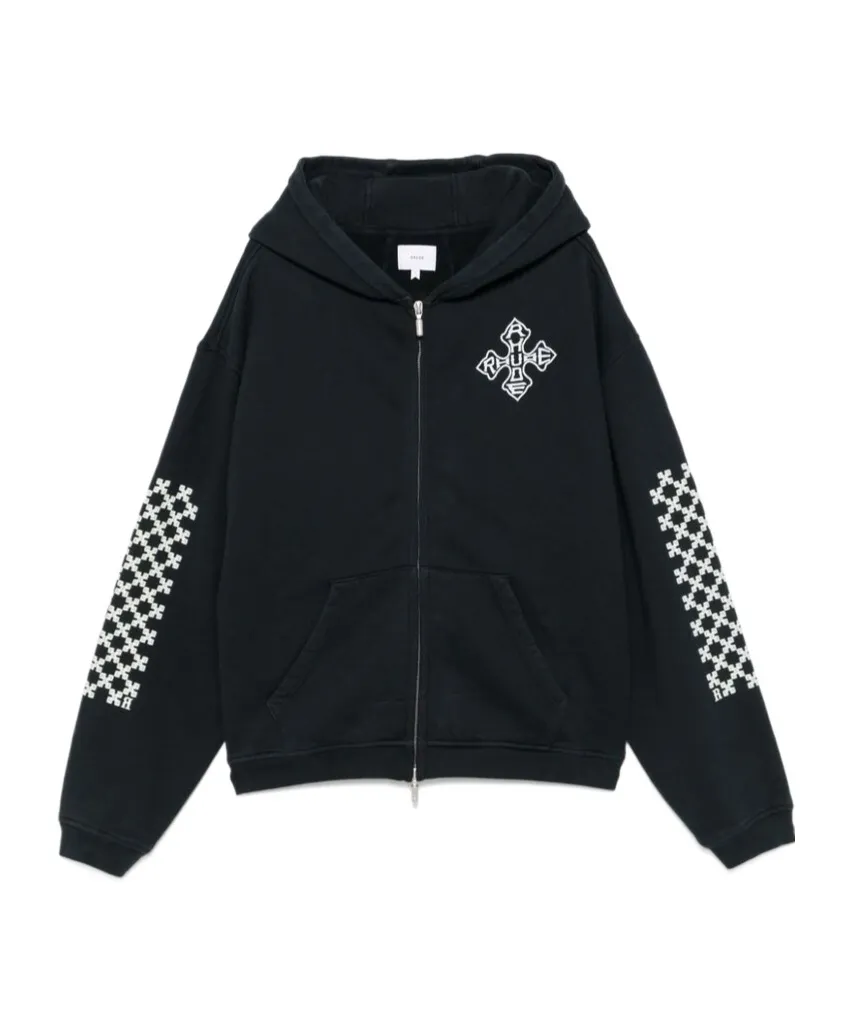 Rhude Cross Zip-Up Hoodie