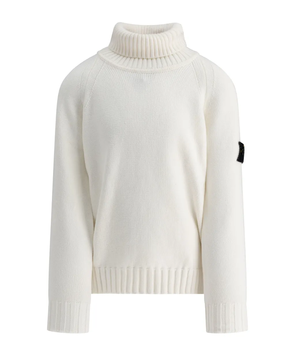 Stone Island Junior Logo Patch Turtleneck Jumper