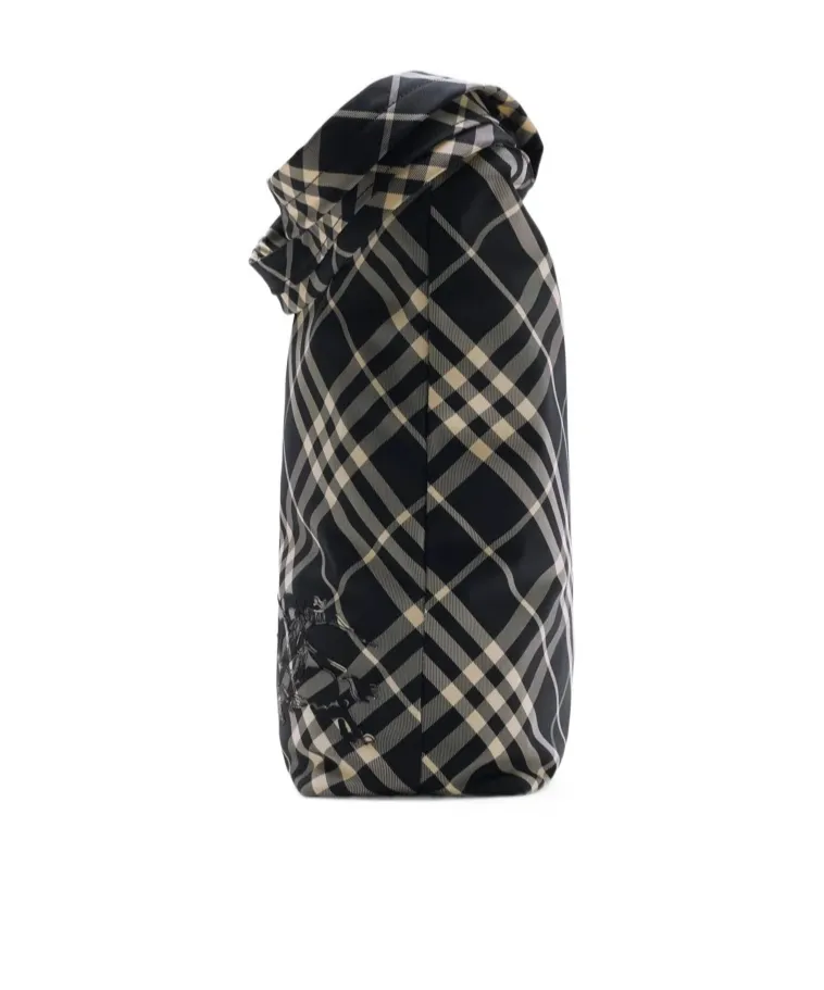 Burberry Checkered Logo Embroidered Tote Bag