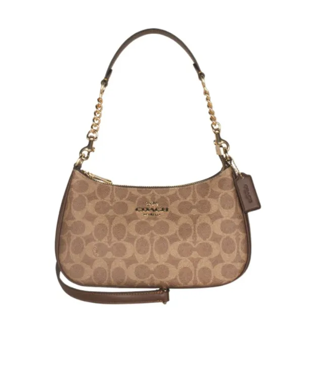 Logo Zipper Shoulder Bag
