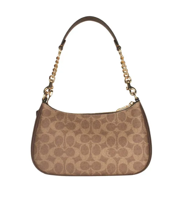 Logo Zipper Shoulder Bag