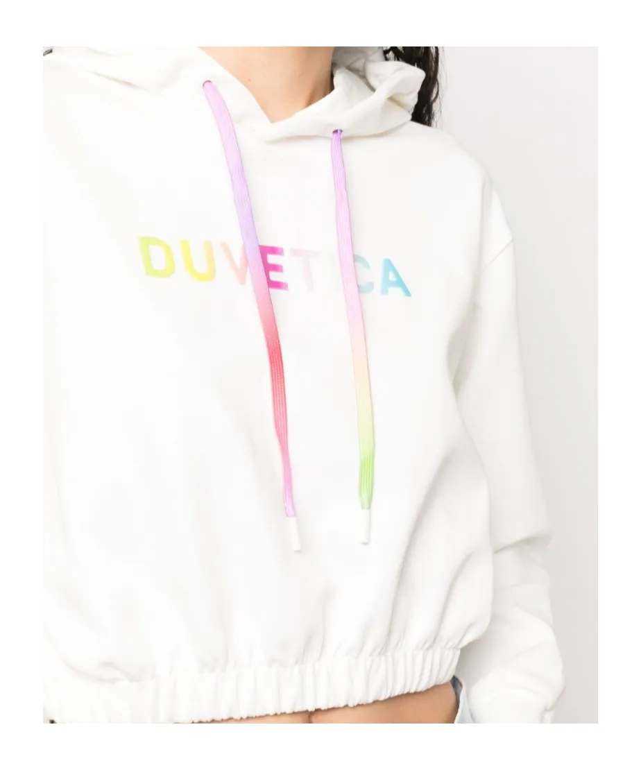 Logo-Print Cropped Hoodie