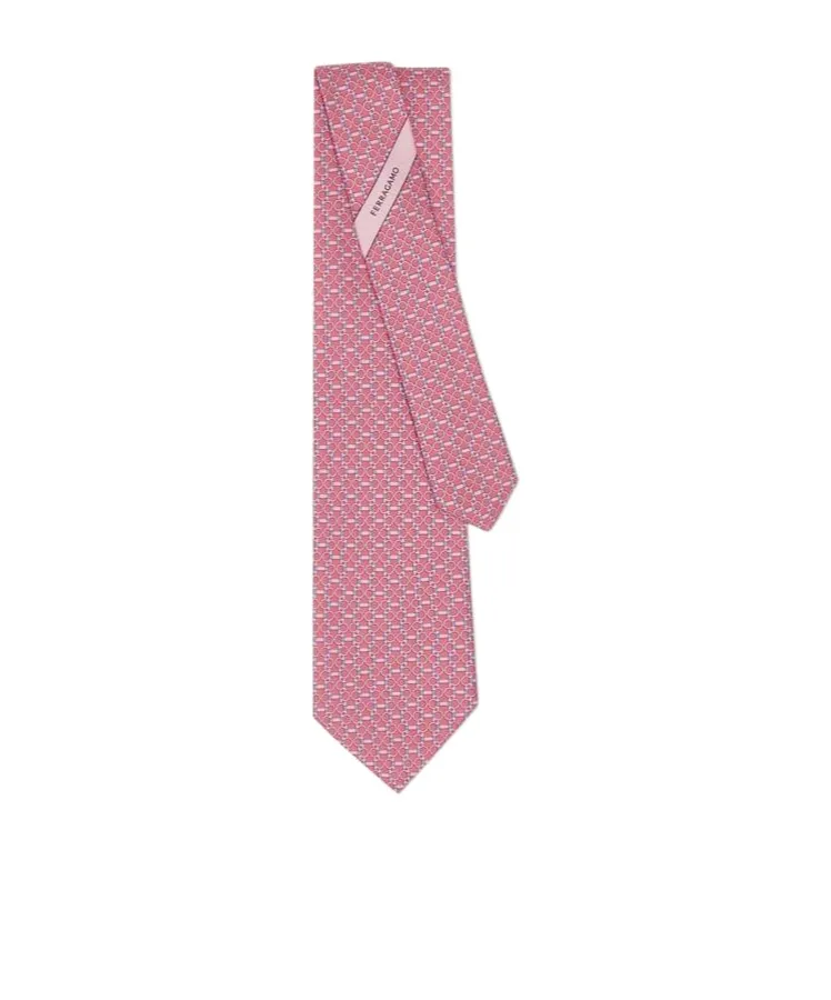 Salvatore Ferragamo Gancini Printed Silk Tie