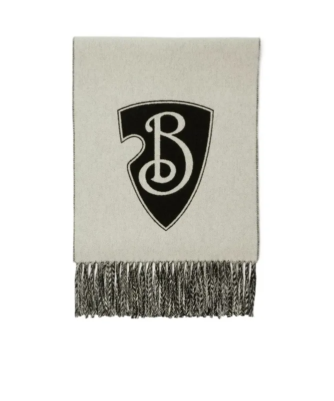 Burberry Logo Jacquard Fringed-Edge Scarf