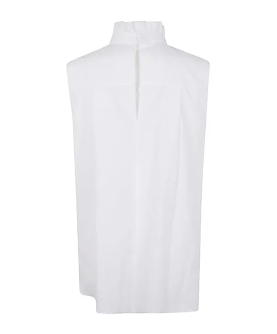 Sacai Ruffled Neck Sleeveless Blouse