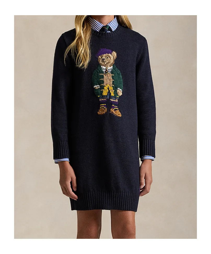 Polo Ralph Lauren Polo Bear Intarsia-Knit Jumper Dress