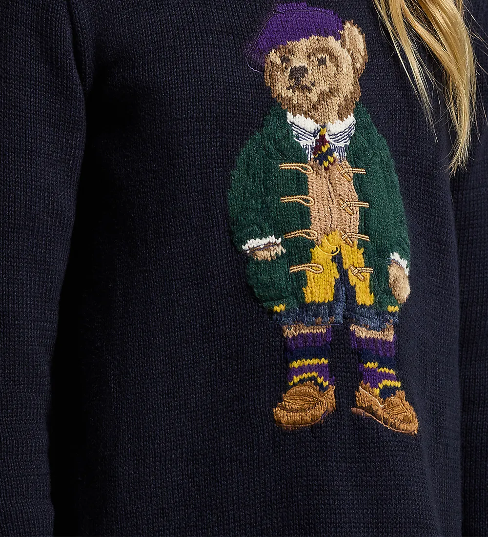 Polo Ralph Lauren Polo Bear Intarsia-Knit Jumper Dress
