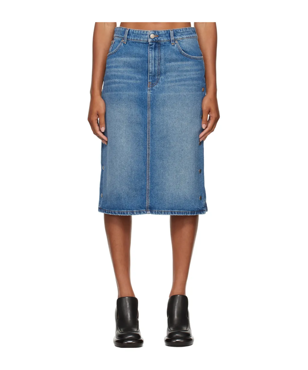 Stella Mccartney Studded Midi Denim Skirt