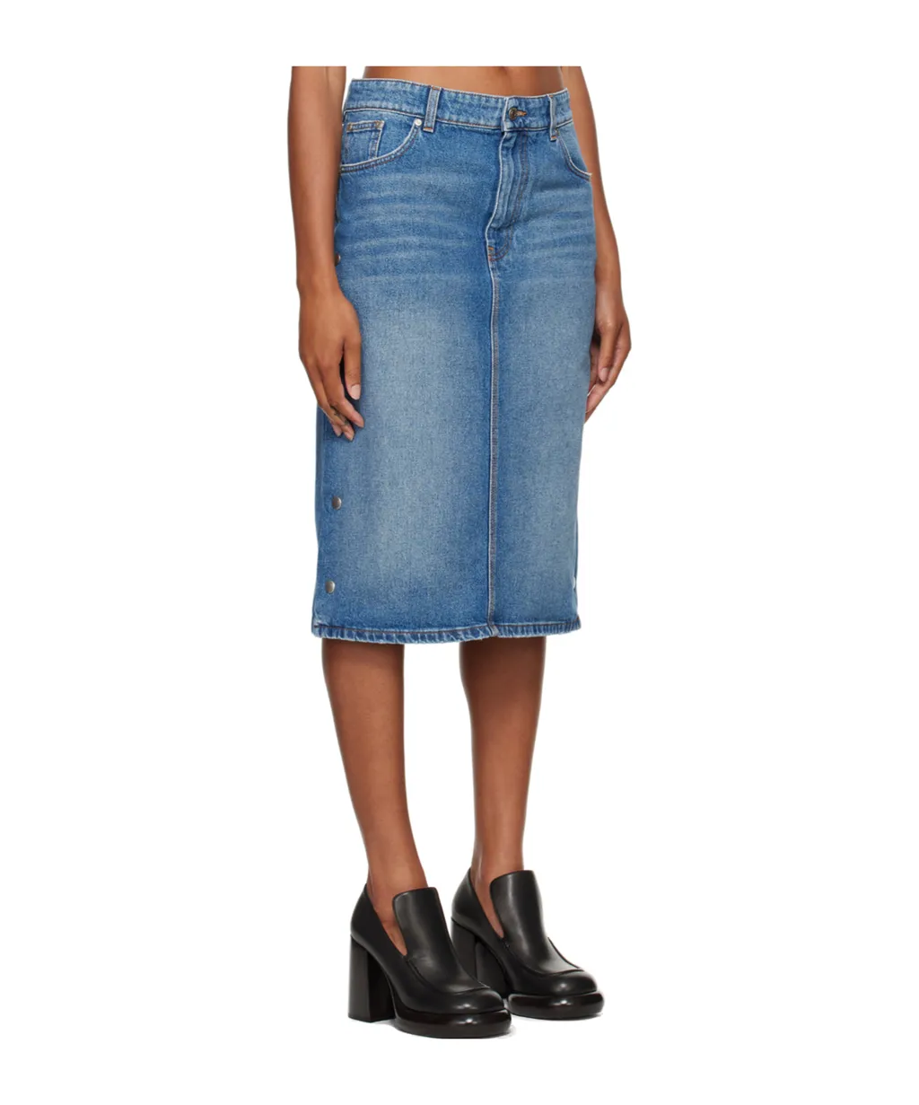Stella Mccartney Studded Midi Denim Skirt