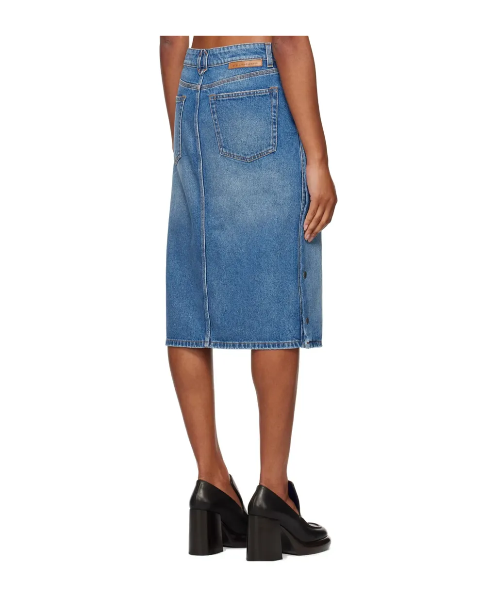 Stella Mccartney Studded Midi Denim Skirt