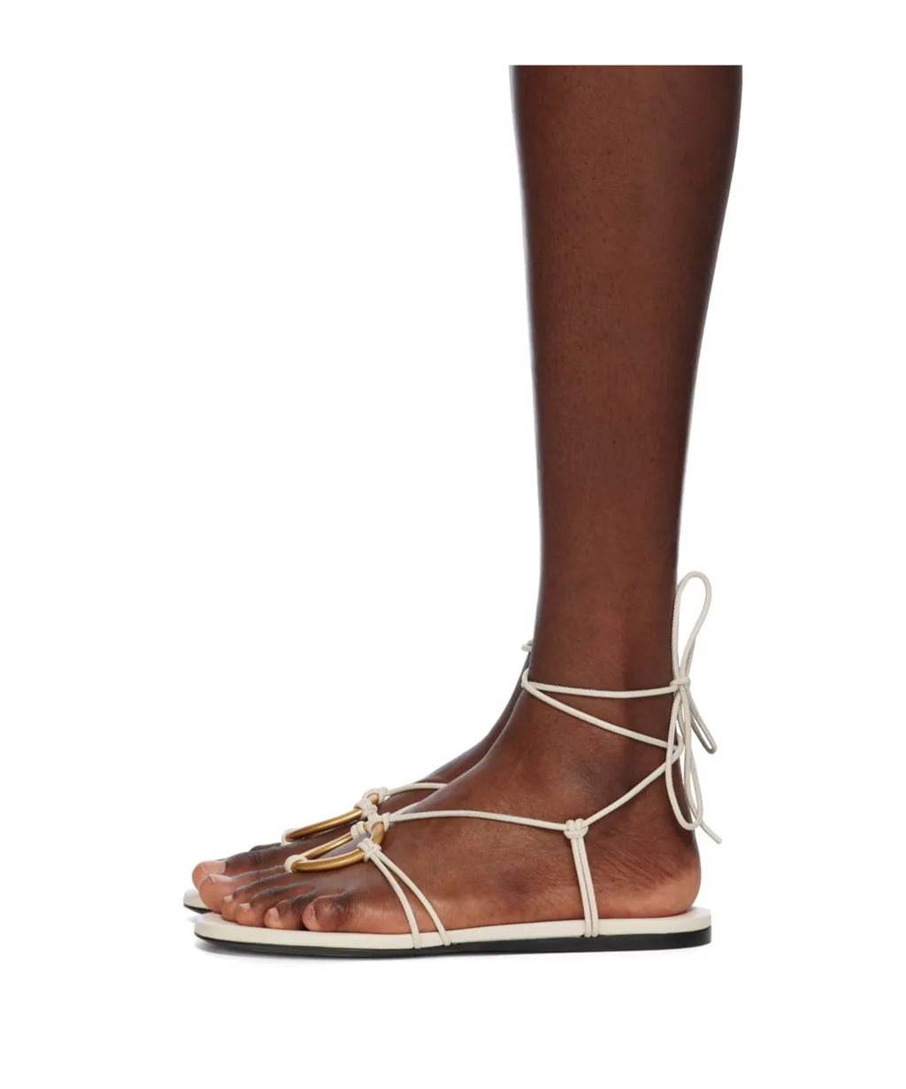 Hoop Pin-Toed Flat Sandals