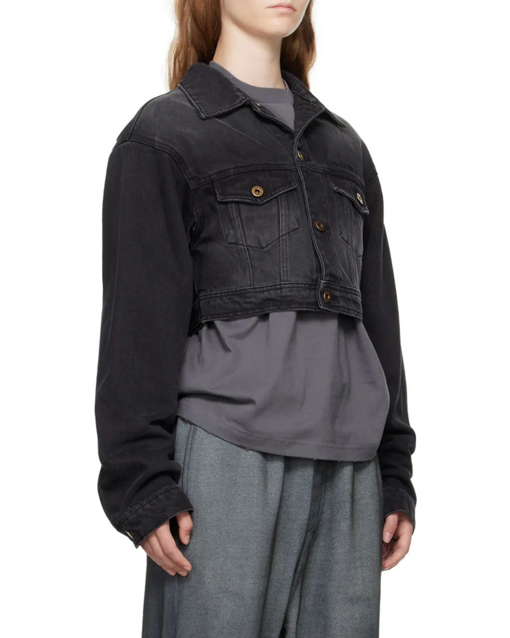 Long-Sleeved Denim Coat