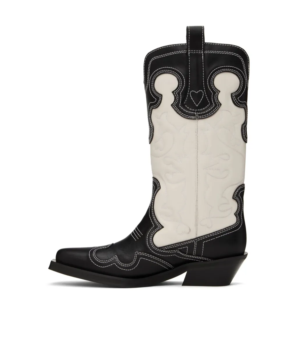 Mid Shaft Embroided Western Embroidered Short Boots