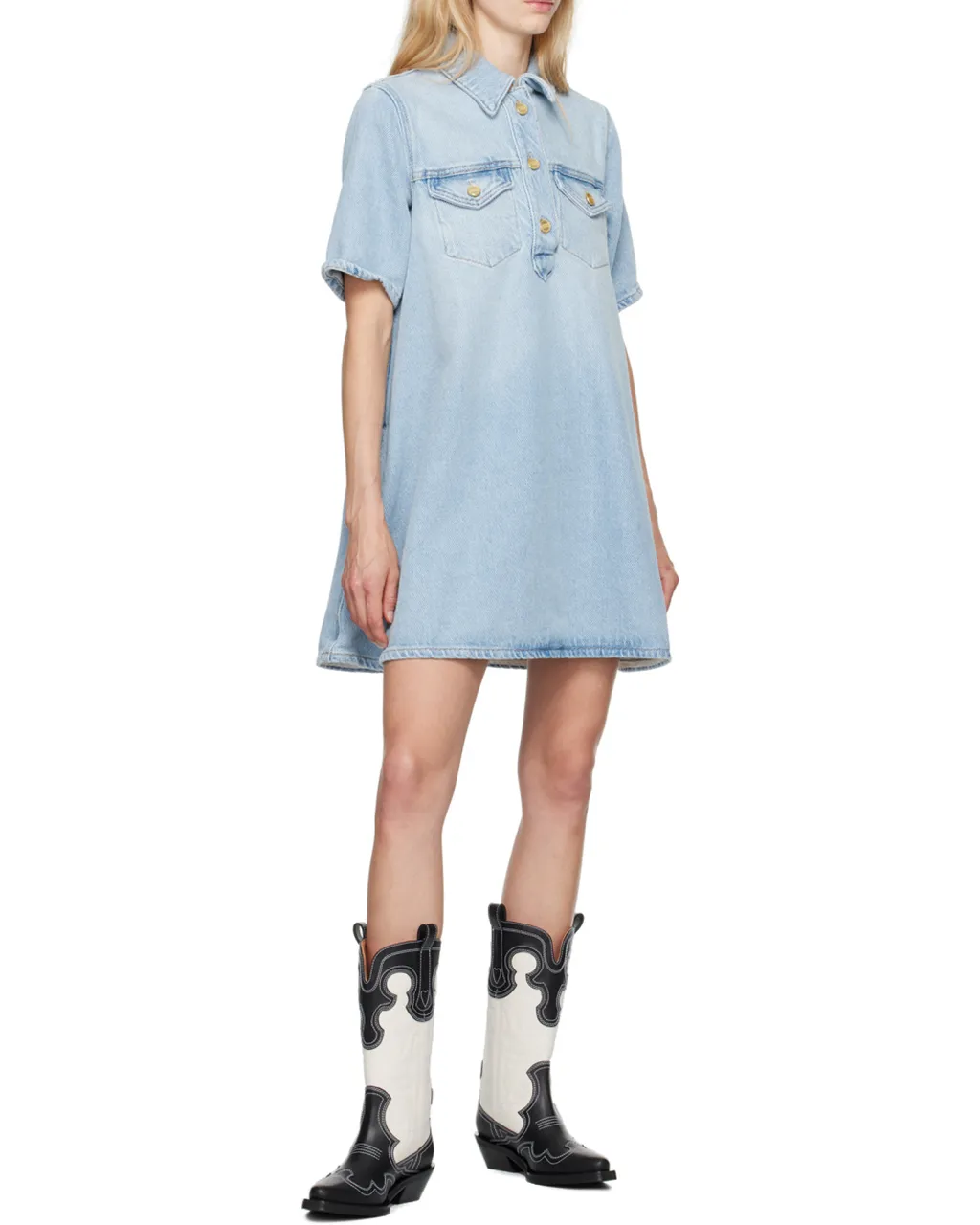 Mid Shaft Embroided Western Embroidered Short Boots