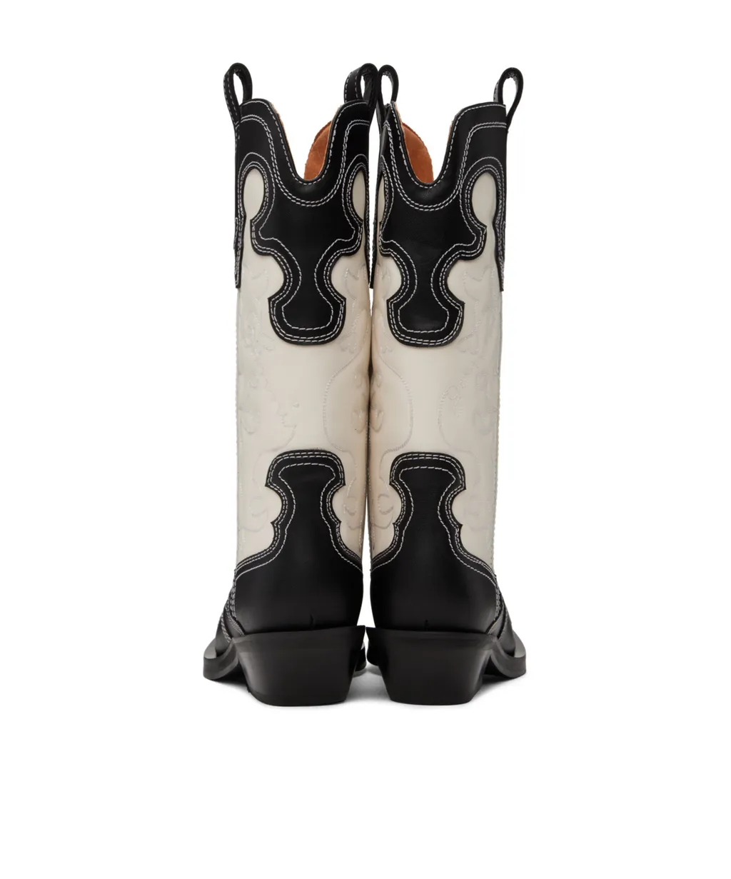 Mid Shaft Embroided Western Embroidered Short Boots