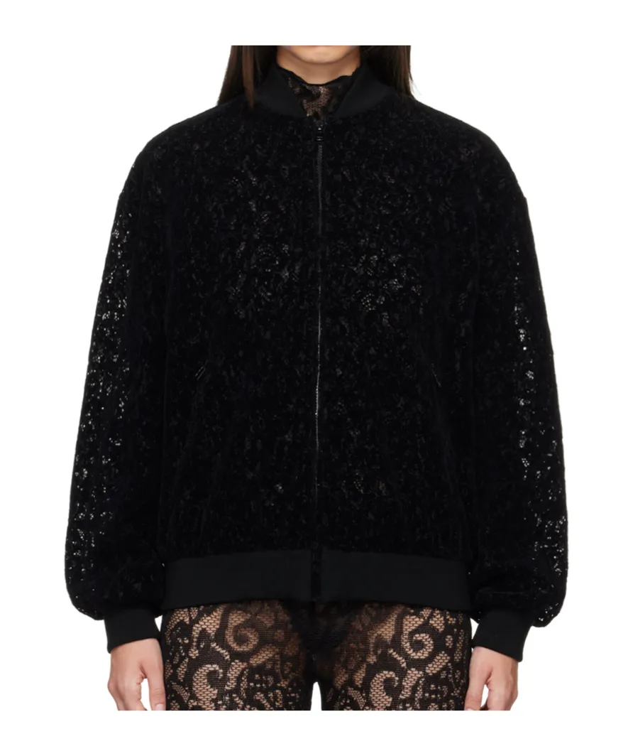 Lace Zipper Casual Jacket