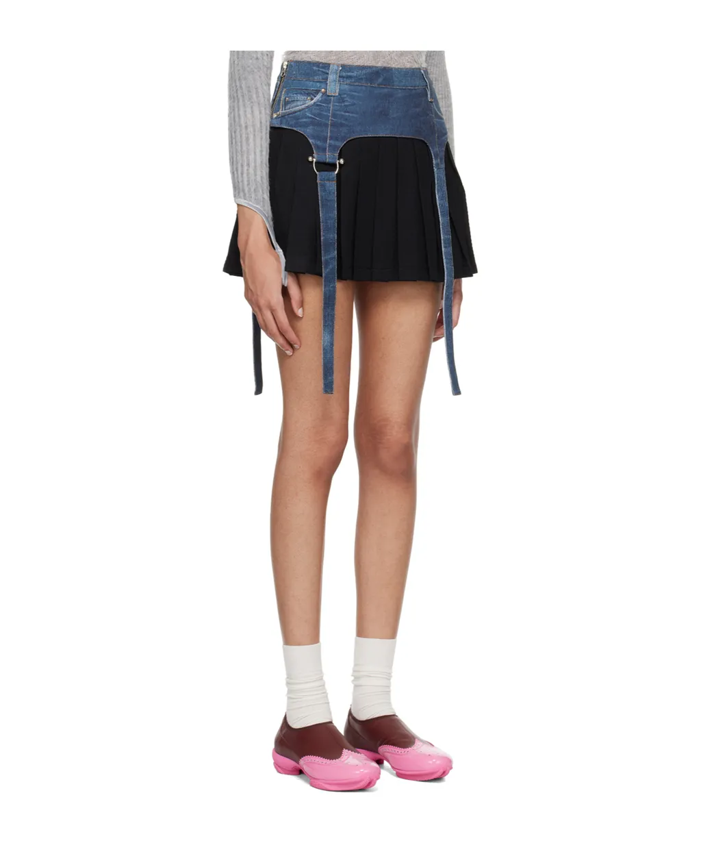 Trompe L'oeil Pleated Mini Skirt