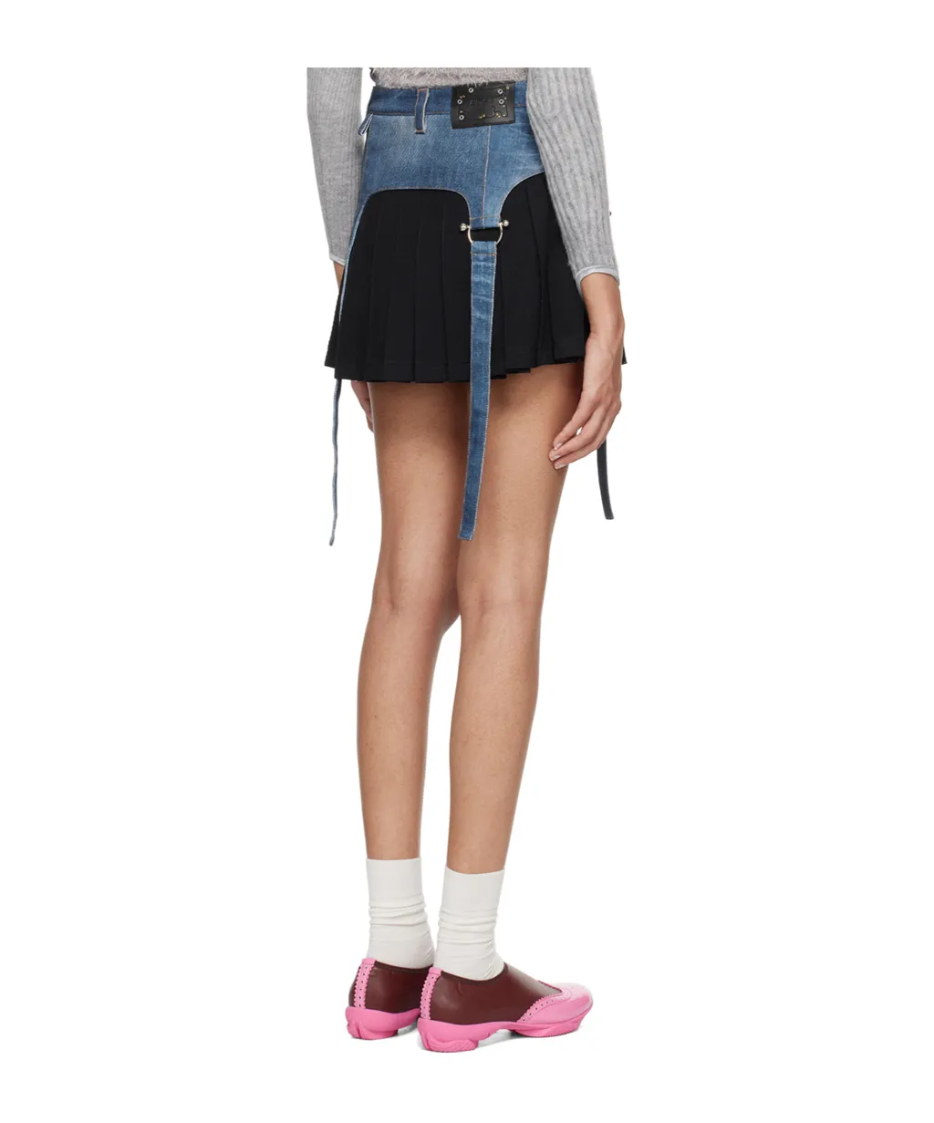 Trompe L'oeil Pleated Mini Skirt