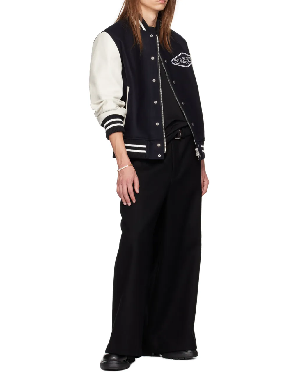 Sacai Logo Embroidered Crewneck T-Shirt