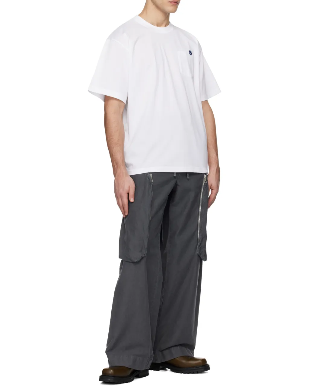 Sacai Logo Embroidered Crewneck T-Shirt