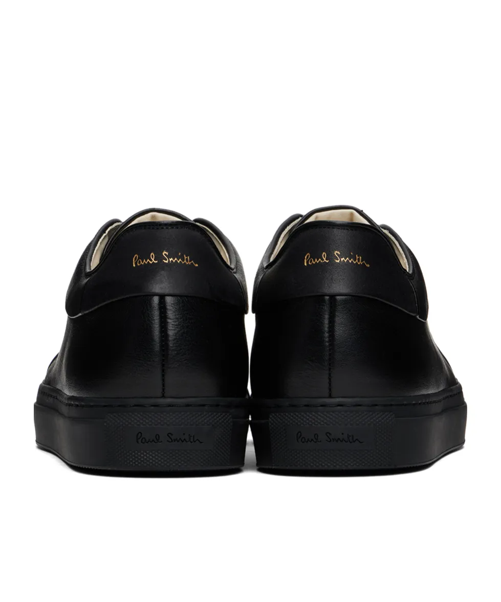 Black Leather Trainers Basso