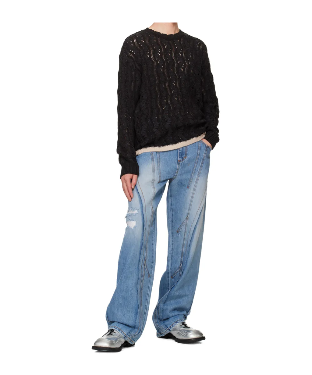 Wavy Knit Sweater