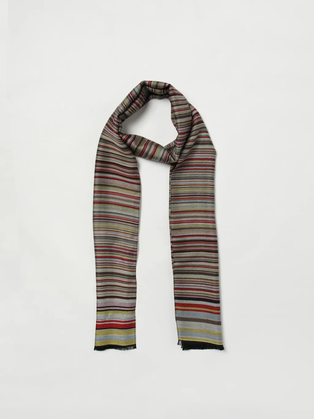 Signature Stripe Wool And Silk Scarf
