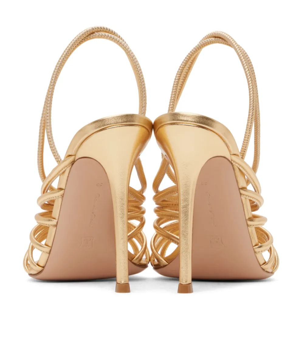 Gianvito Rossi Hellen Metal Effect Caged Sandals