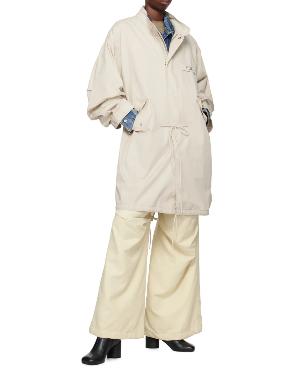 Numbers-Motif Wide-Leg Trousers
