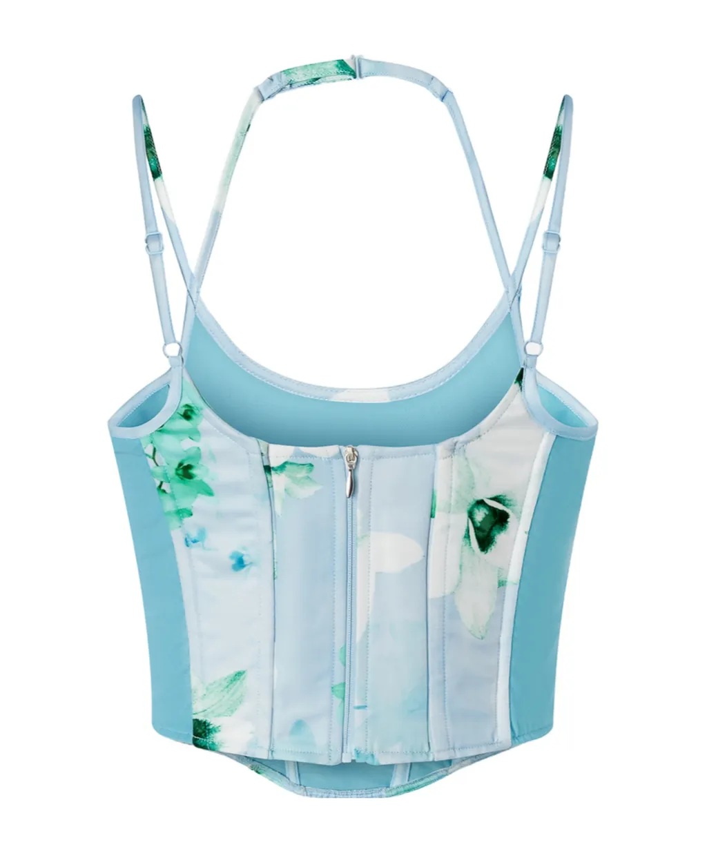 Floral-Print Corset