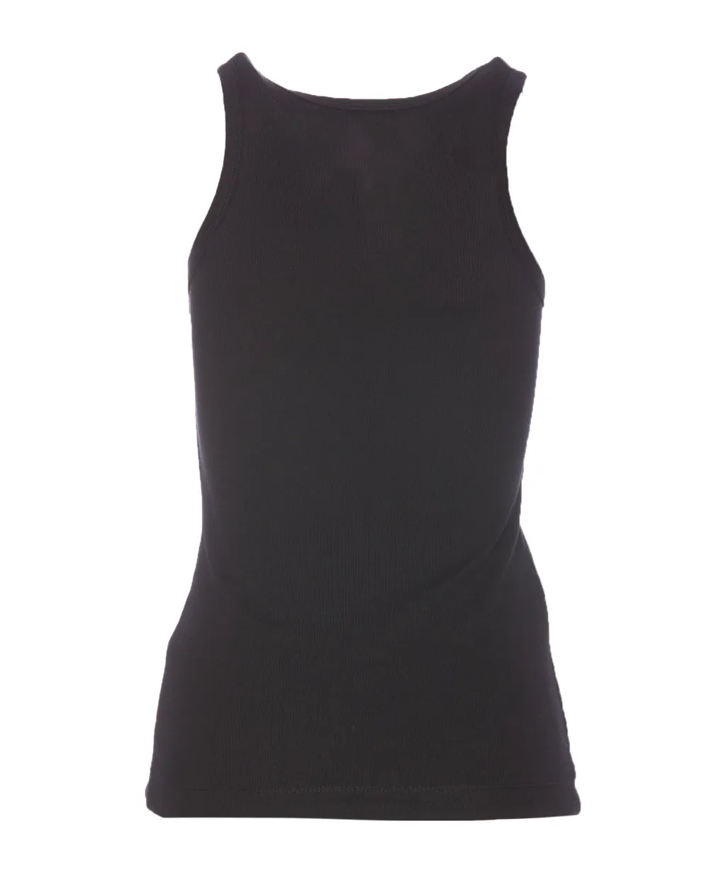 Pinko Logo Detailed Ribbed Tank Top