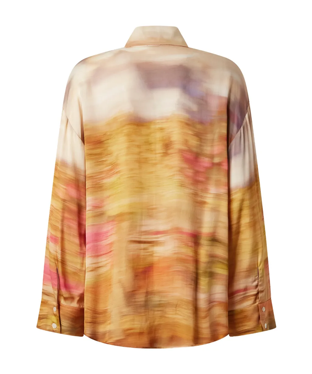 Pinko Graphic Printed Curved Hem Shirt