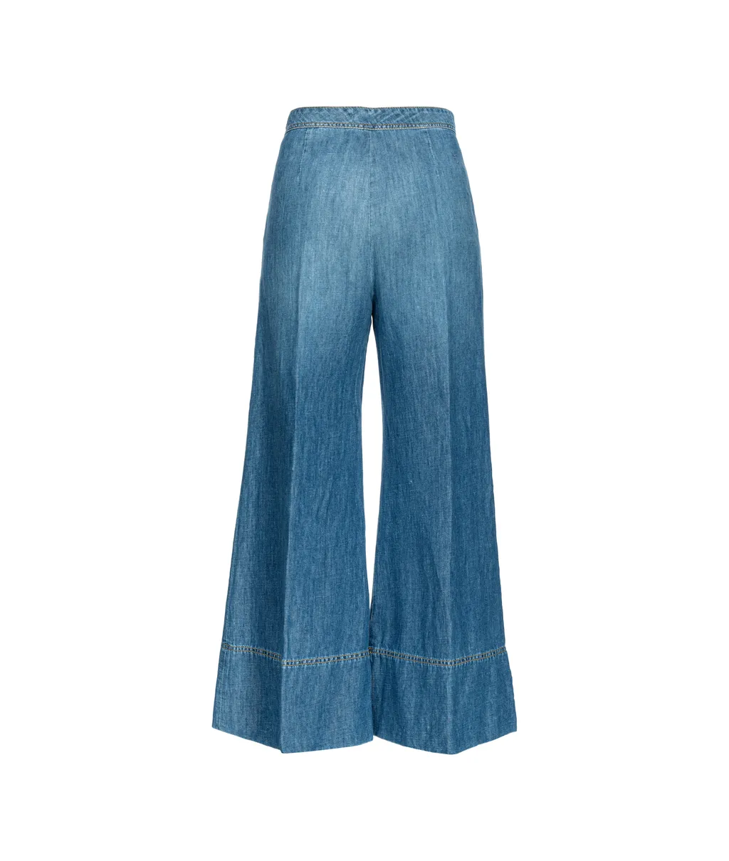 Pinko New Paolina Denim Palazzo Jeans