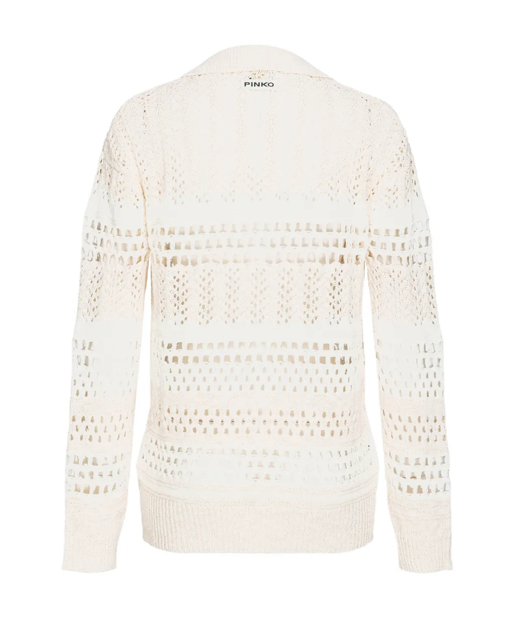 Pinko Openwork Spread Collar Jumper