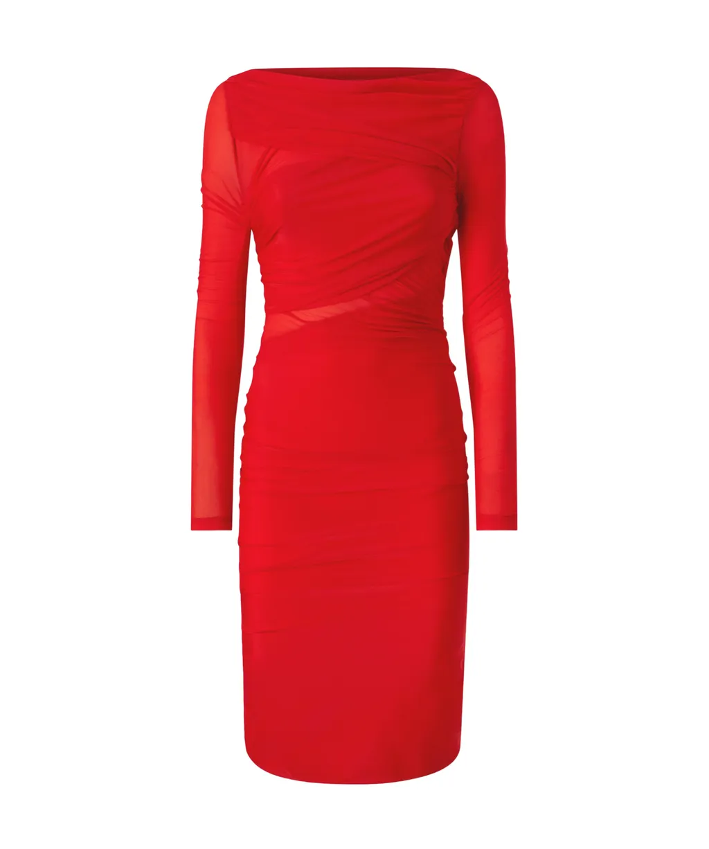 Pinko Long-Sleeve Wrap Detailed Dress