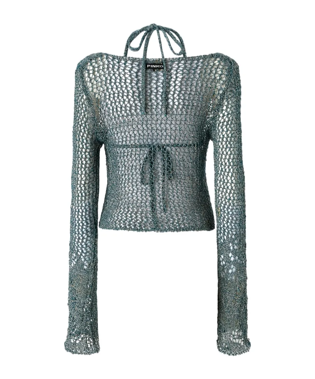 Pinko Halterneck Triangle-Cup Knitted Top