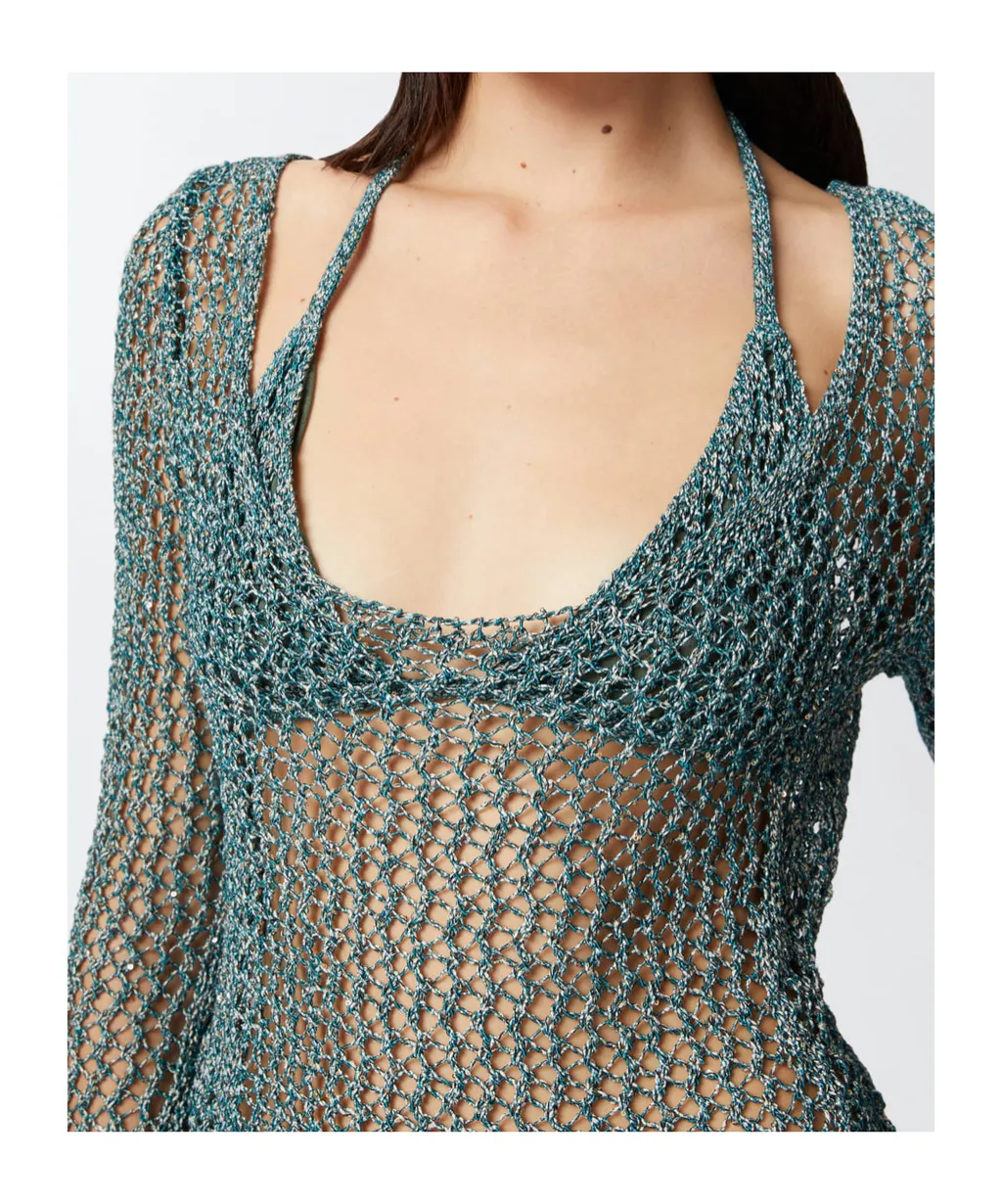 Pinko Halterneck Triangle-Cup Knitted Top