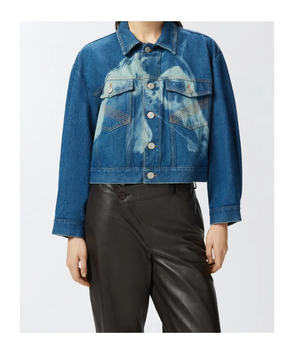 Horse-Print Denim Jacket