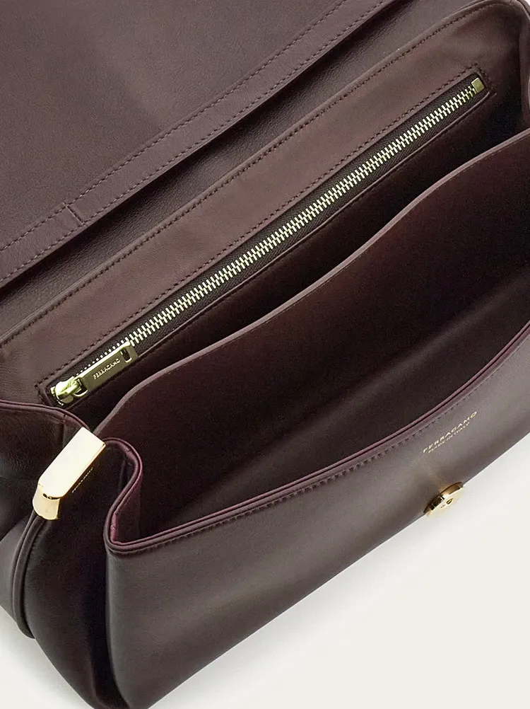 Salvatore Ferragamo Foldover Top Medium Shoulder Bag